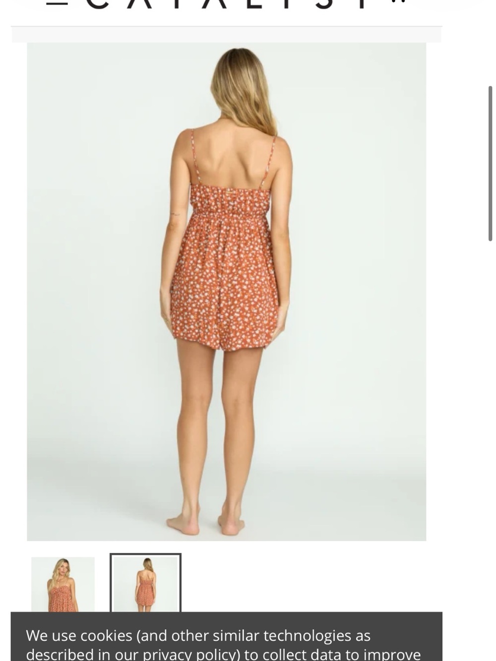 Billabong Star Glow Romper S/P Small Petite Rust Floral 100% Viscose - Picture 2 of 9
